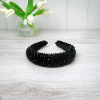 Black Beaded Hairband