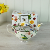 White Floral Teapot - Large